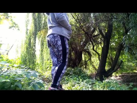 Russian Cougar With A Stellar Bum Pees A Lot Outdoors