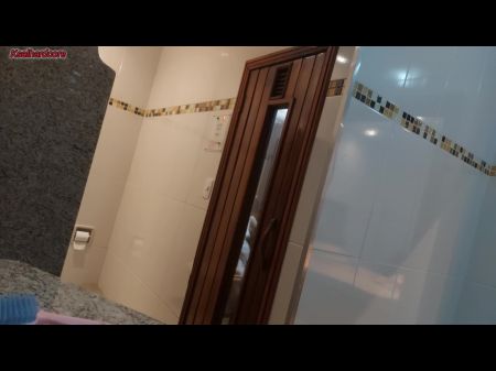I Found The Bare Cougar In The Sauna , I Jerk And Get Caught , The Fuck Was Inside The Sauna
