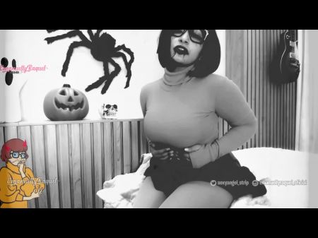 Socooby Doo Cosplay的Velma Dinkley红色浅绿色的灯光脱落游戏Joi Buttplug and Perfect Blighjob 