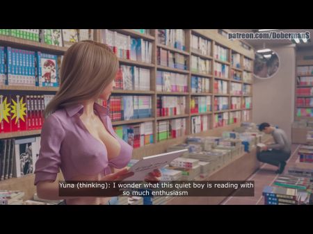 Dobermanstudio Yuna Episode 3 Leckerer großer Arsch mit perfekten riesigen Titten, die hart in der Bibliothek ficken, süßer durstiger Mund Arsch gefickt 