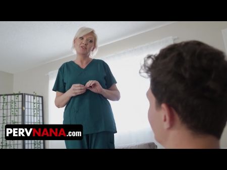 Retired Step - Nana Learns About Sensuous Massage Therapy By Practicing On Her Suspended Step - Grandson