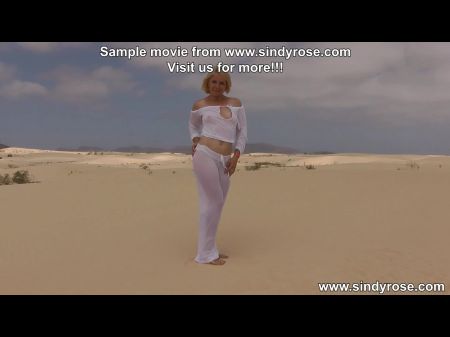 Sindy Rose Take Wine Bottle In Ass & Anal Rosebud At Sandy Dunes
