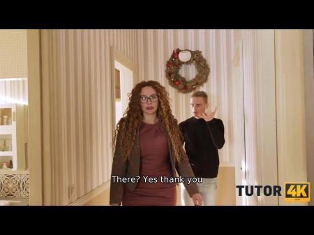 Tutor4k. يأتي الرجل إلى مدرس بهدف سخيفها وهو يفعل ذلك 