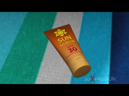 Una rubia sexy tiene sexo anal con Dickgirl Hot Hot 3d en una isla 