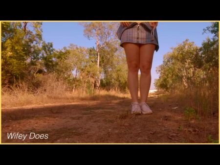 Wifey macht eine lange Nacktwanderung und lässt ihre Kleidung hinter 
