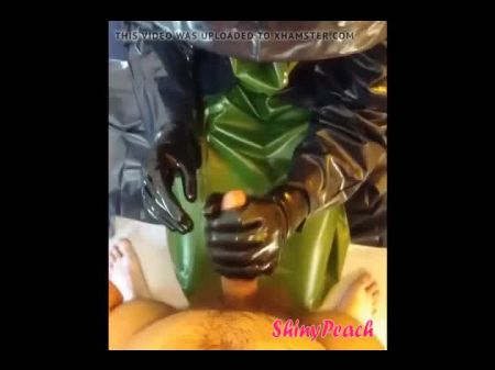 Masturbate In Latex Gloves And Raincoat