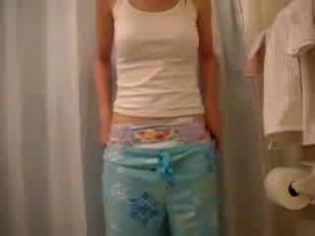 Gal In Toilet In Her Diaper