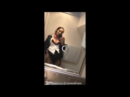 Flight Attendant Toying With Herself