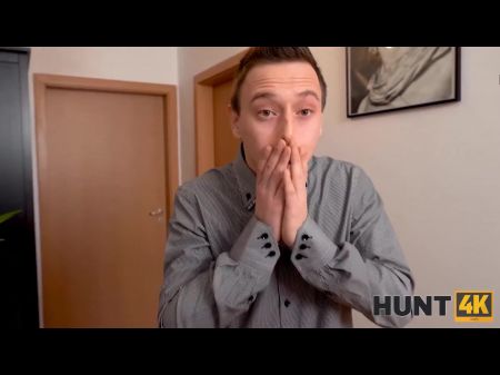 Hunt4k. الممثلة الإباحية يربط مع ضيف جعل صديقها مشاهدة 