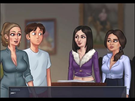 Summertime Saga العامل الروسي يحصل مارس الجنس من قبل الديك الأمريكي الكبير. 