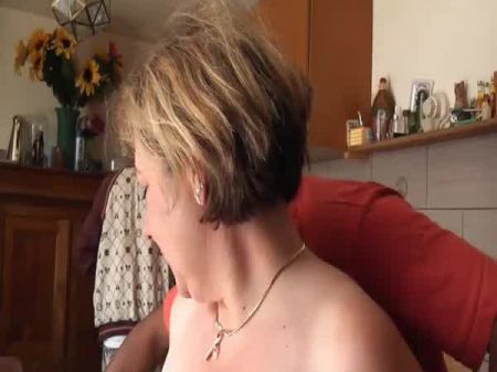 Different Ethnics Poking Plumper Middle-aged Copulates On The Kitchen Table