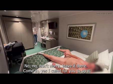 I Call The Female At The Hotel Reception So She Can Bring Me A Soda Up To My Room And She Helps Me Conclude My Cum By Wanking Off