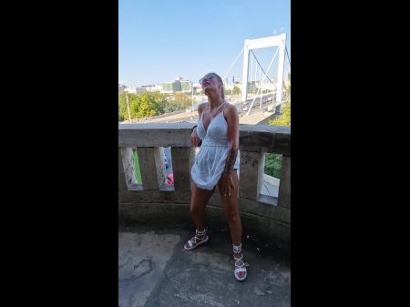 Hot Milf Housewife Presenting Fuckbox And Tits Public At A Historical City
