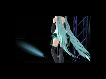 MMD Miku Time停止在舞台上脱衣