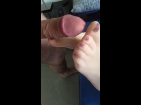 Voluptuous Footjob , Fat Cumshot On Girl White Nylon Soles
