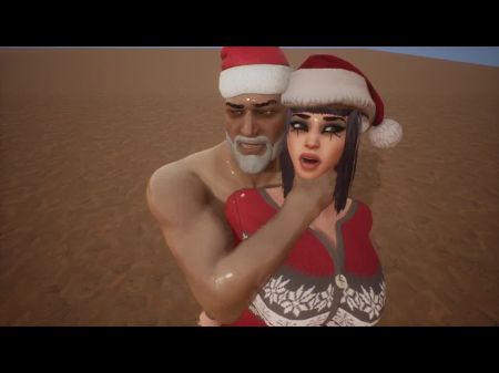 Wildes Leben, heißes Weihnachtsfest, intensives hartes Sex, Vergnügen, leckeres Gesäß, harter Sex 