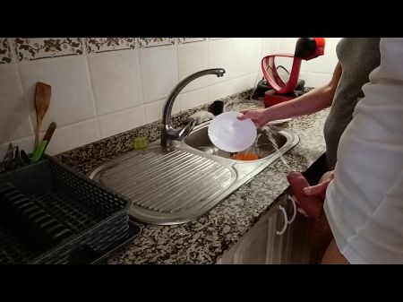 She Asks Me For Help To Wash The Dishes With My Pee