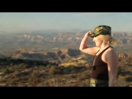Fair Haired Girl/girl Soldiers Caught On - , Alexis Fawx