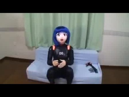 Látex Kigurumi Bondage y Blue Zentai, Sex. 