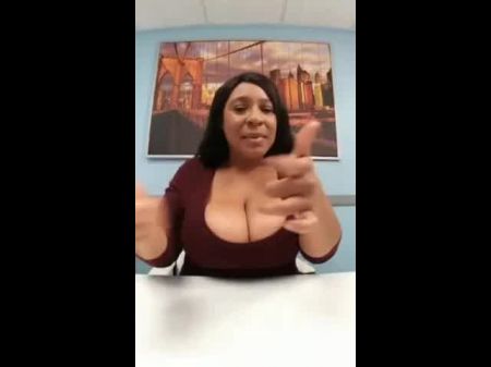 Big Titty Ebony Jiggling Baps In Office