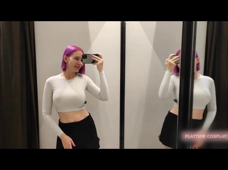 Horny Mum Attempts On Many Undies In The Changing Room For The First-ever Time