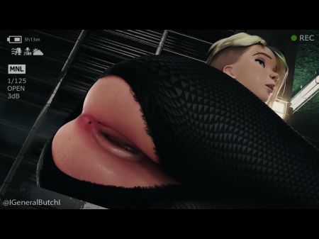 Gwen filmó siendo follado en el culo y la boca con Creampie anal 