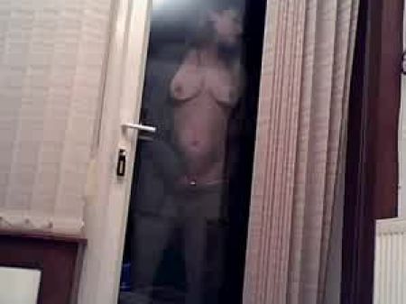 Insatiable British Gal Toying At Window