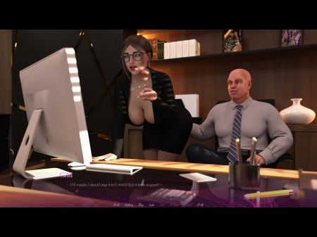 لعبة ثلاثية الأبعاد مشهد الجنس المكتبي #10 درس بوس وينحرف عن أولدمان 