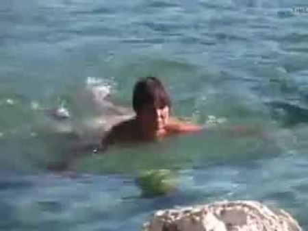 Aufnahme Heißer Frau Vacation Beach Naked 