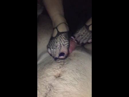 صديقتي الأزرق أصابع القدم ، جوارب سوداء ، footjob 