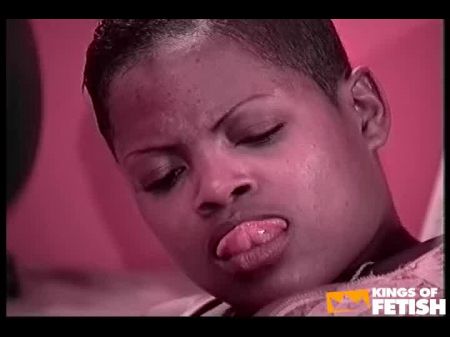 Ebony With Enormous Tits Plays With A Fucktoy And Gets Her Muff Penetrated By Immense Milky Man