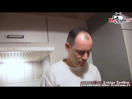 Deutsch Amateur -Casting mit lockigem Haar Chubby Housewife nebenan 