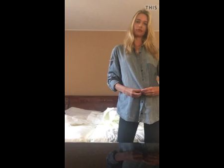 Amazing Fair Haired Getting Stripped For Her Camera