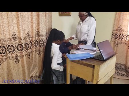 Crazy Schoolgirls In Uniforms Offer Lovemaking To Upgrade Their Exams Score At The Supervisor Office .