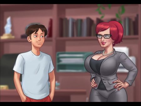 Summertime Saga pelirroja milf es follada por una enorme polla (escenas expandidas de Tina) 