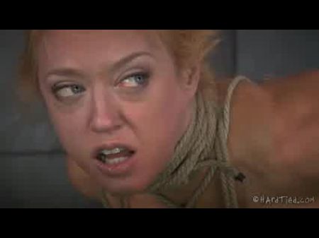 Thick Hooters Blonde In Wire Bondage