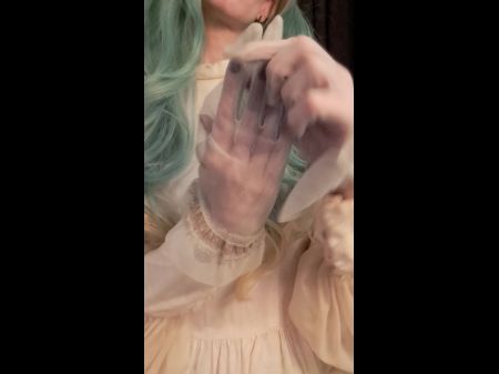 Antique Glove Try On With Elegant Pastel Emo