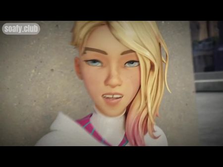 Spiderman Hung Fan Girl على سطح المبنى ولعق بوسها بوف 