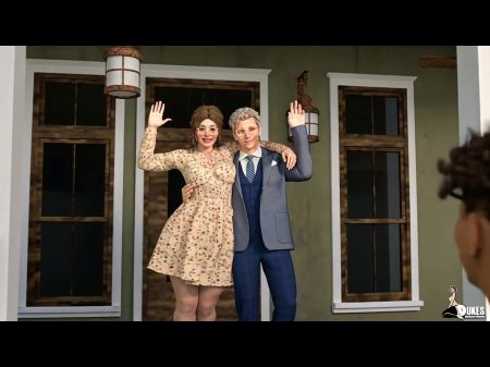 Chico de fraternidad cachonda folla a la nueva y linda esposa nerd de su tío 