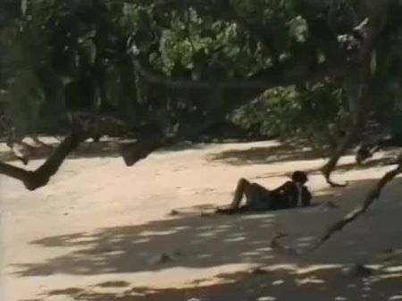 Fantastic French Ebony Gets Her Titties Splashed On The Beach