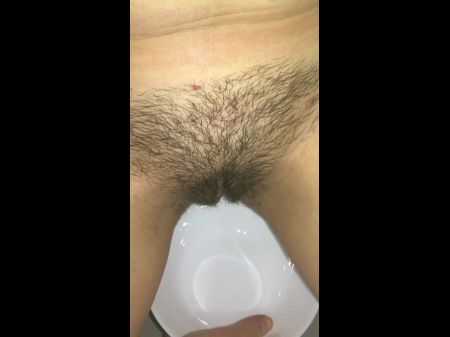 Collection Female Peeing Very Hirsute Vag , Shows Pointy Small Boobs