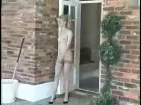 Beautyfull Aged Female Walking Nude Arround The Building