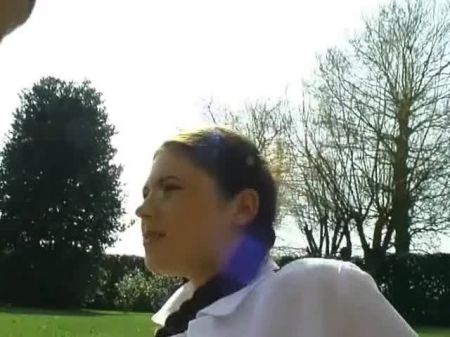 Uber-cute French Woman Gets Her Buttfuck Virginity Lost In The Backyard