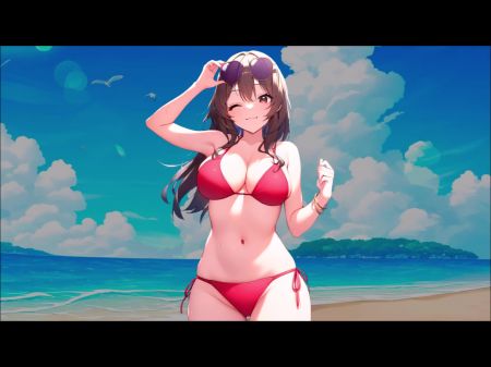 Spanisch Hentai Joi. 3 Freunde wollen Sie am Strand masturbieren. 