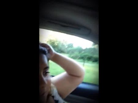 Ample Lush Latina Touches Her Pinkish Snatch In Her Car