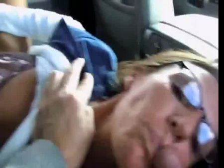 Aged Wifey Blow-job And Facial In Car