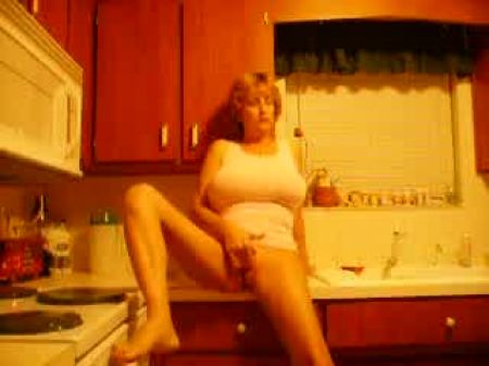 Step Mum Films Herself In The Kitchen