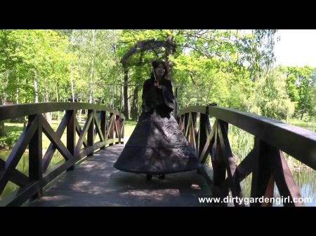 Goth Lady Prolapse Public Park Walk 