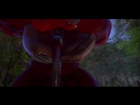 3D -Dämon -Monsterrassen mit Stammesfrau 