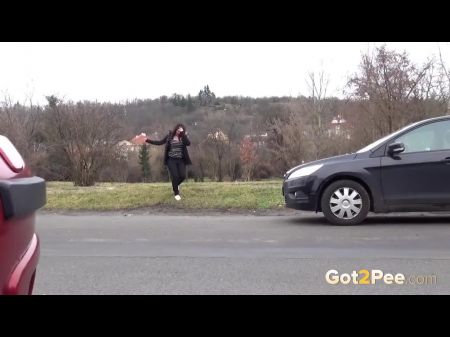 Desperate To Pee Babe Does It In Audience